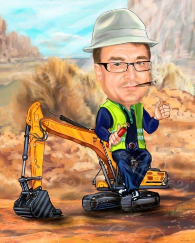 Customized Building Construction Worker Caricatures | 