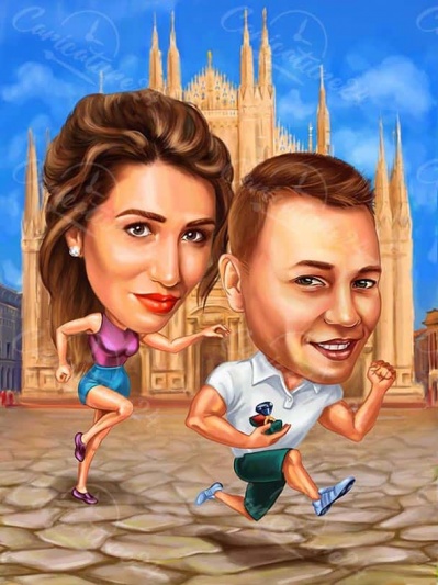 Funny Caricature for Personalized Engagement Present